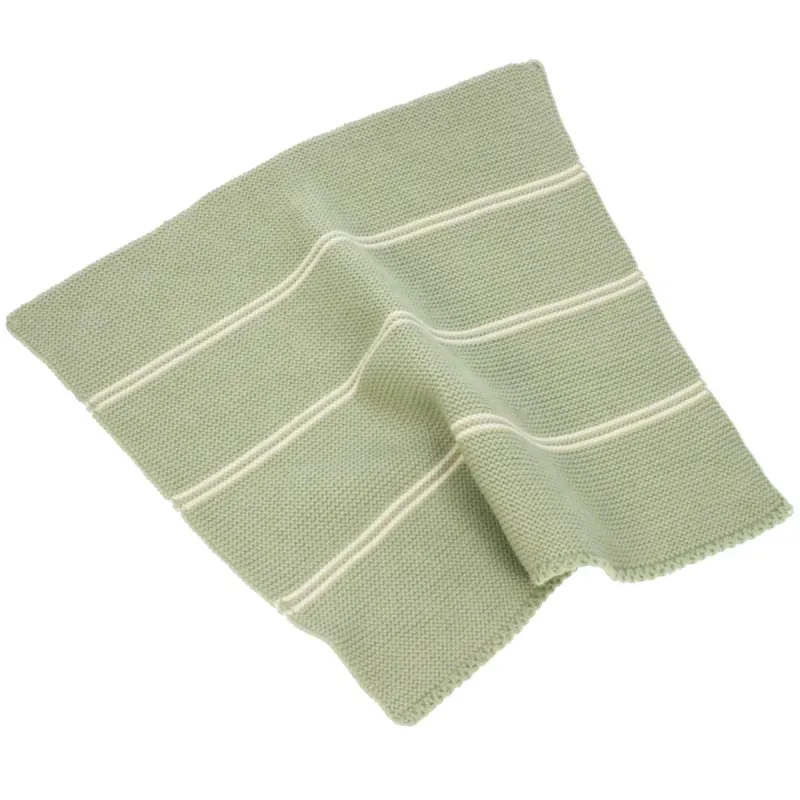 doekje gebreid groen met creme